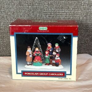 Vintage Lemax Christmas Porcelain Group Carollers #53134 Village Collection 1995